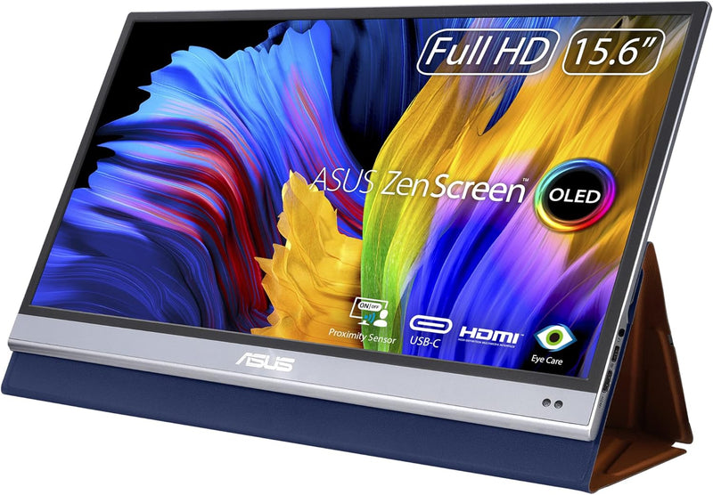 ASUS ZenScreen OLED MQ16AH - 15,6 Zoll tragbarer USB Monitor - 100% DCI-P3, Full HD 1920x1080, 16:9,