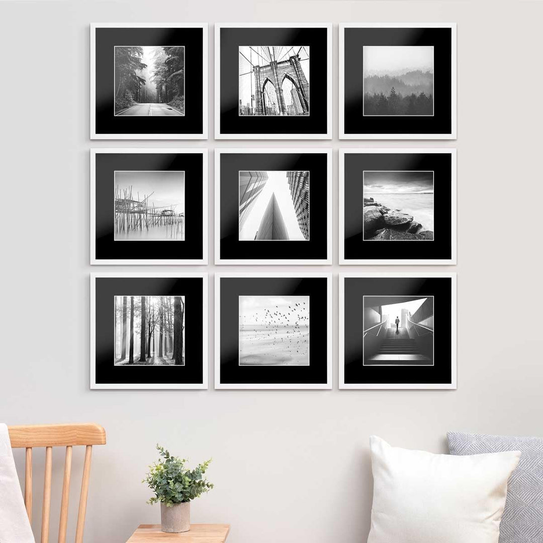 PHOTOLINI Passepartout Karton, 1,5 mm, säurefrei, alterungsbeständig, Schrägschnitt - Präsentation &amp;