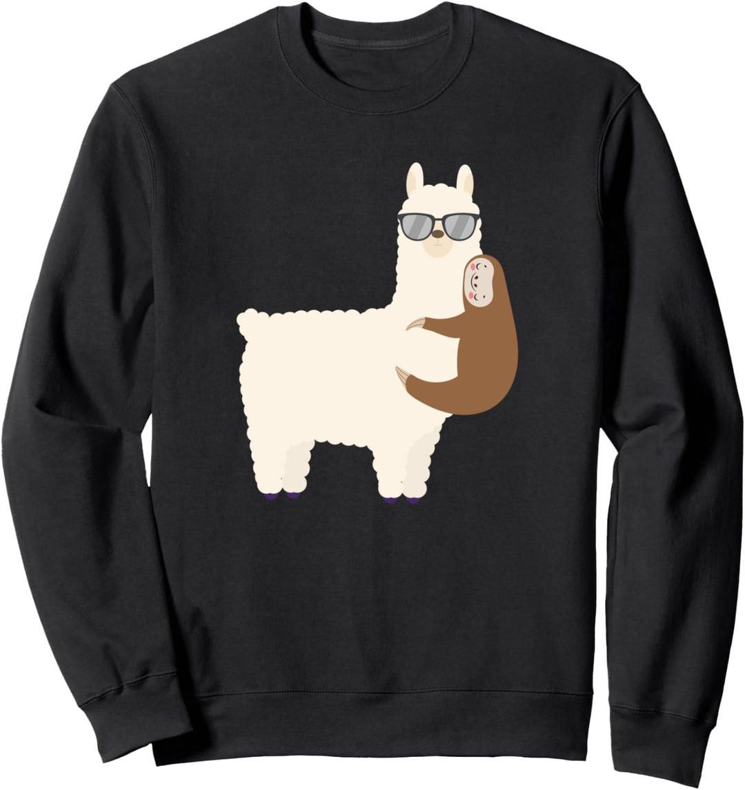 Lazy Faultier Umarmung Lama Lustige für Frauen für Mädchen Sweatshirt