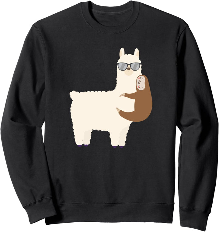 Lazy Faultier Umarmung Lama Lustige für Frauen für Mädchen Sweatshirt