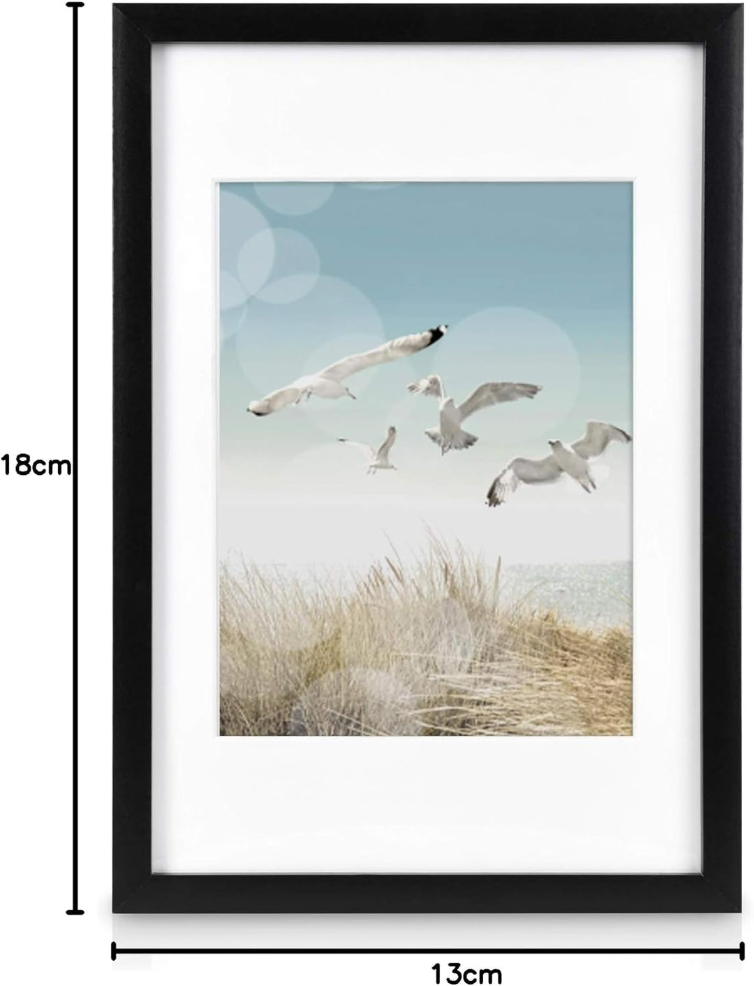 bomoe 12er Bilderrahmen Set Ocean – Fotorahmen Collage für 13x18 cm Bilder Holzbilderrahmen mit Pass