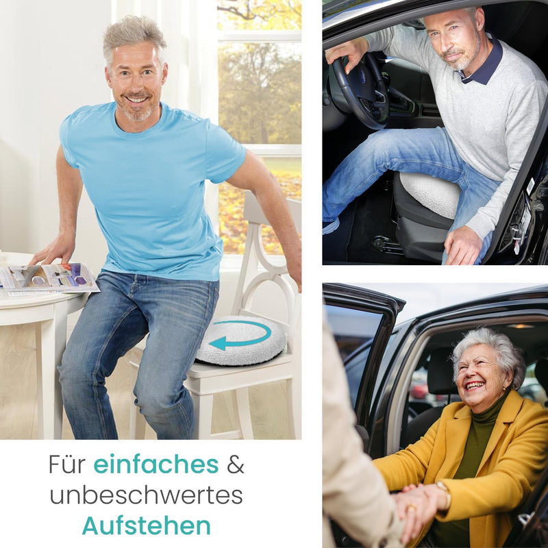 maxVitalis Drehkissen für Autositz orthopädisch, Drehsitz für Senioren, Einstiegshilfe/Ausstiegshilf