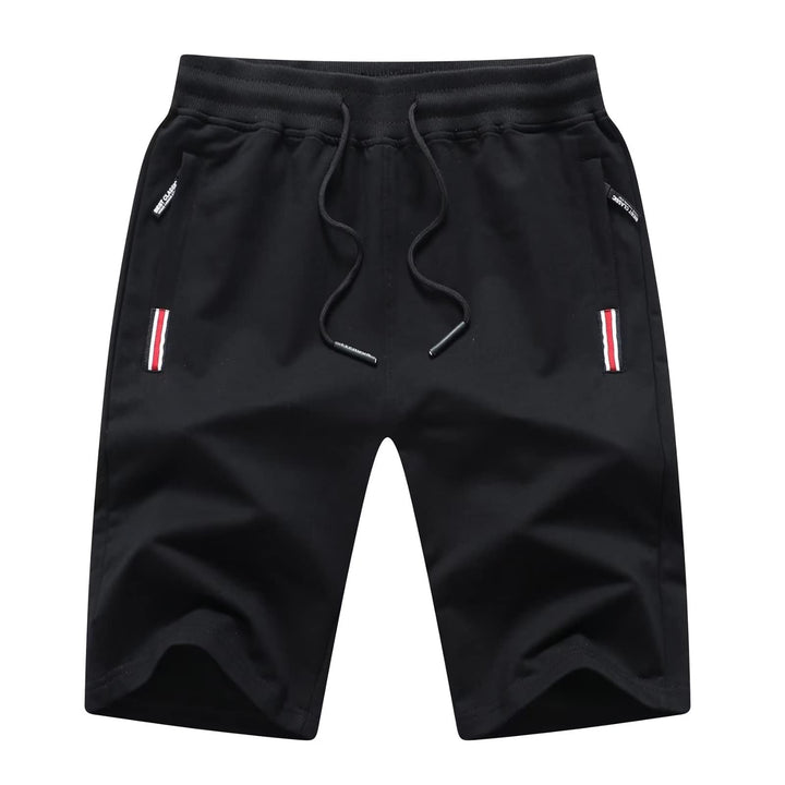 Tansozer Sport Shorts Herren Kurze Hose Baumwolle Mit Reissverschluss XL Schwarz 01, XL Schwarz 01