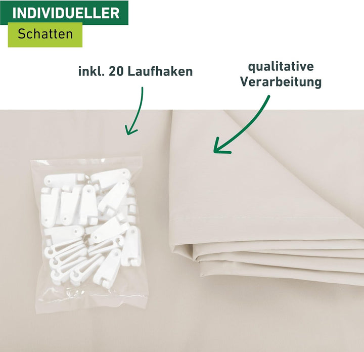 Windhager Sonnensegel für Seilspanntechnik, Wintergarten und Terrassen Beschattung, Seilspannmarkise