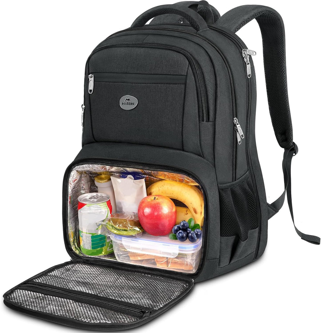 MATEIN Laptop Rucksack 17 Zoll mit Kühlfach, Lunch Rucksack Reiserucksack Herren mit USB Ladeanschlu