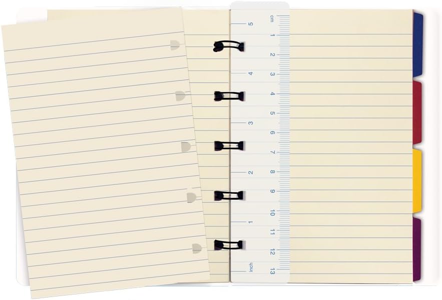 Filofax Impressions B115043U Nachfüllbares Notizbuch, Tasche, Blau und Weiss, 112 cremefarbene beweg