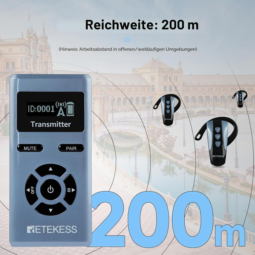 Retekess TT106S Tour Guide Headsets, Tour Guide System Ohrbügel (5) | für Konferenzen, Reisen, Ohrbü