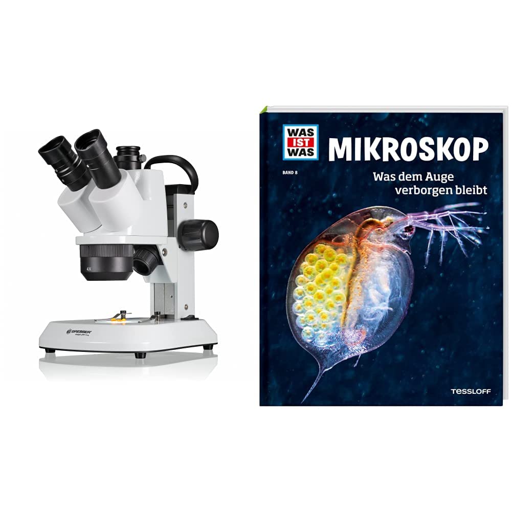 Bresser trinokulares Stereomikroskop Analyth STR Trino 10x - 40x mit getrennt dimmbarem LED-Auf- und