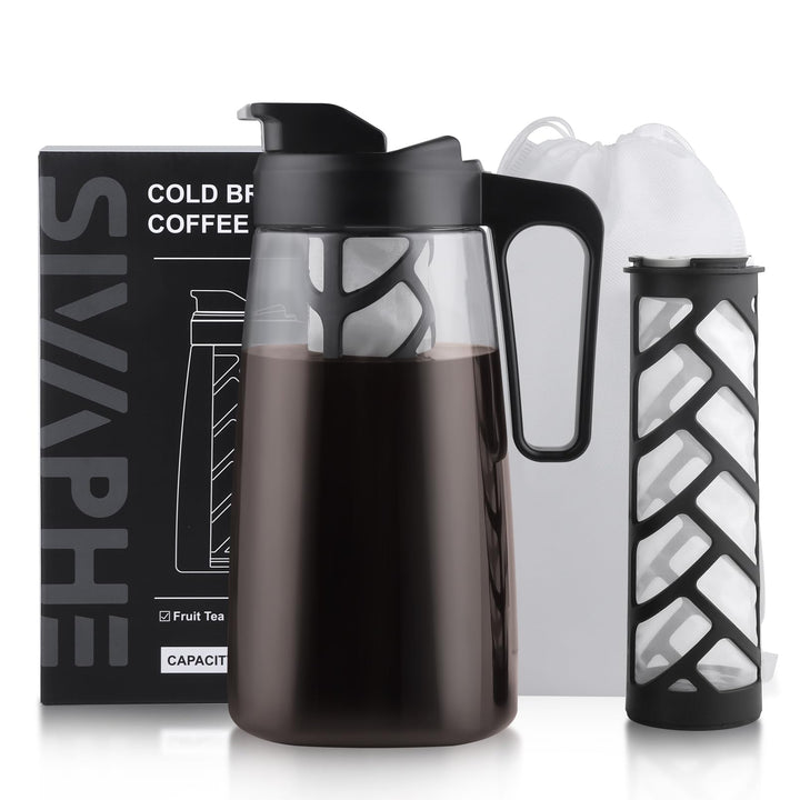 Sivaphe Cold Brew Coffee Maker Der filter kann wiederverwendet werden,BPA Free Tritan,2L, 2L