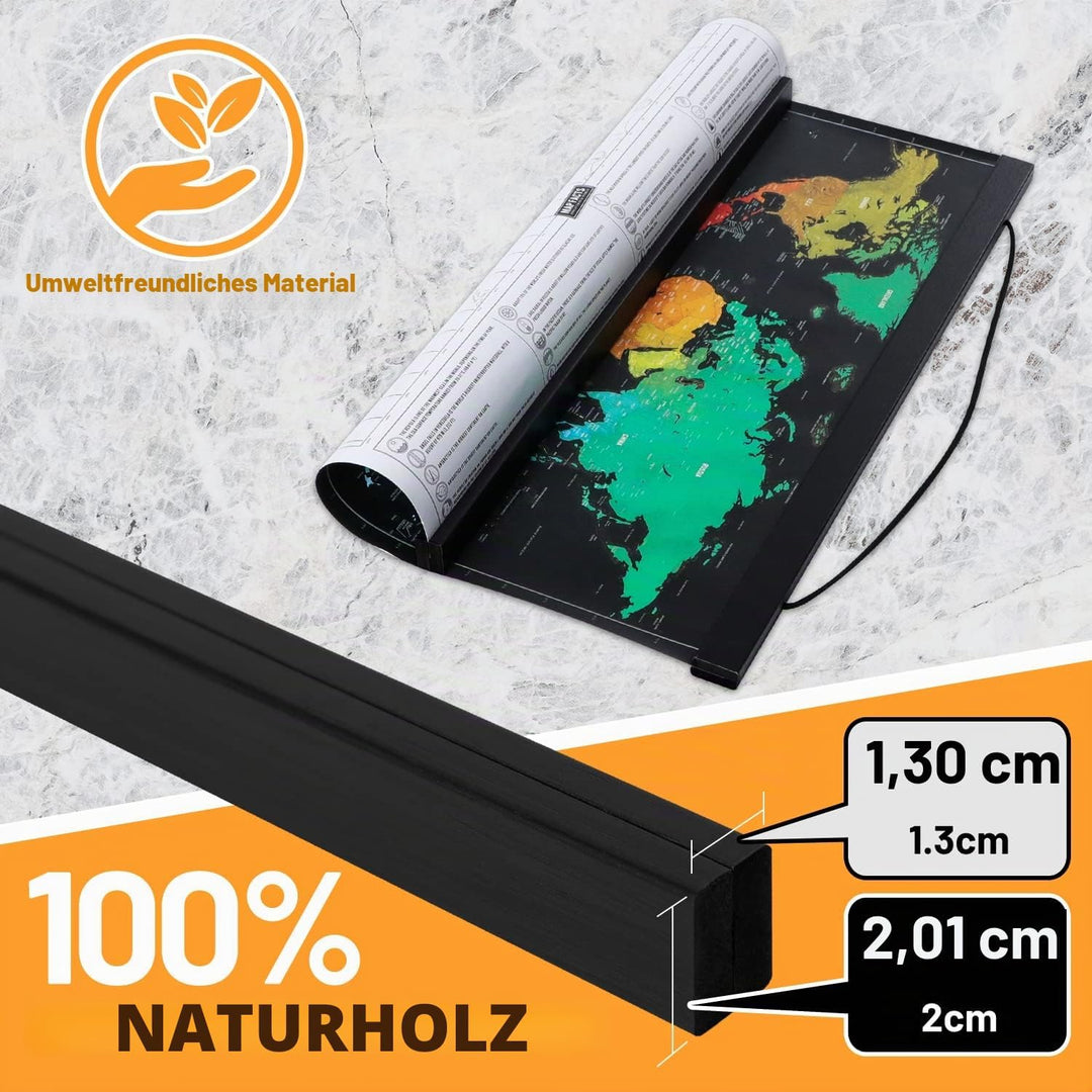 Benjia Magnetisch Posterschiene, Magnet Magnetische Posterrahmen Holz Posterleiste Posterhänger für