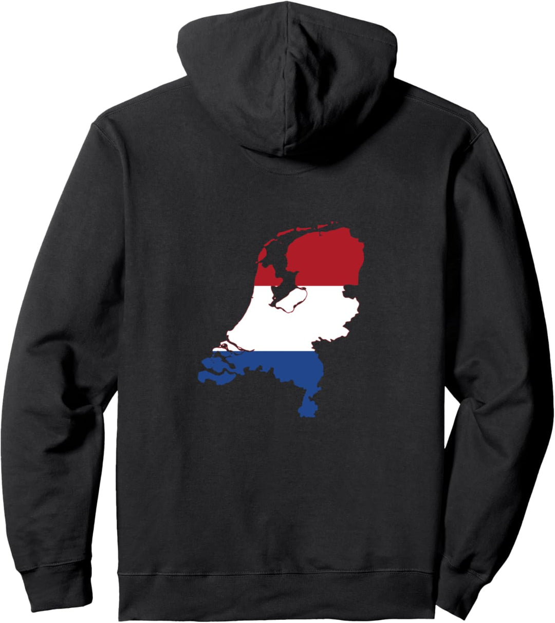Umriss des niederländischen Landes auf der Flagge Pullover Hoodie