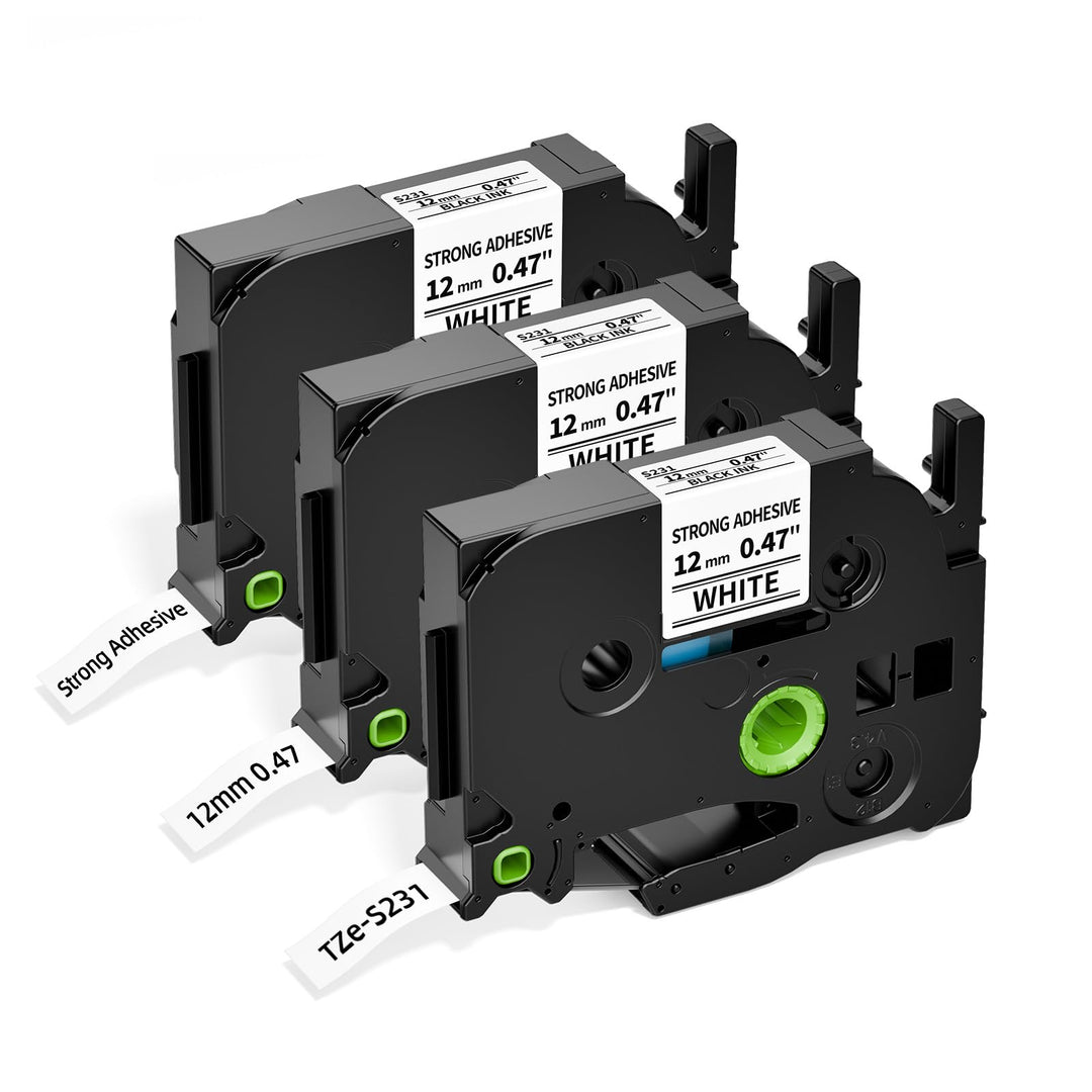 Tze-s231 Schriftband Kompatibel mit Brother P-touch Extra Stark Klebend für Brother P-touch PT-H105,