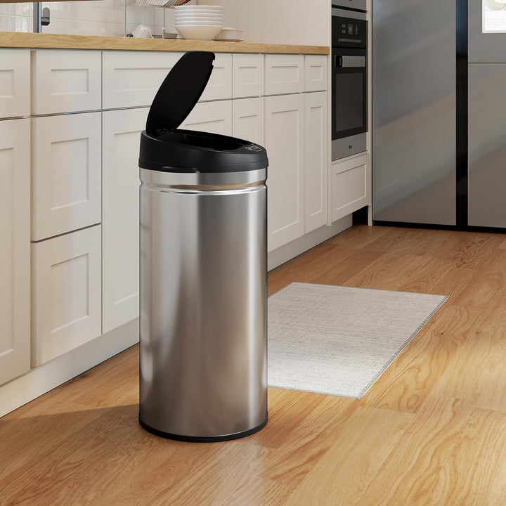 HOMCOM Mülleimer mit Sensor 42L Edelstahl Automatischer Leiser Mülleimer mit Soft-Close-Deckel, Bewe