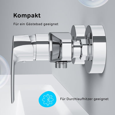 AM.PM GEM FGA20000 Duscharmatur mit Einhebelmischer | SoftMotion Keramikkartusche, Neoperl Aerator |