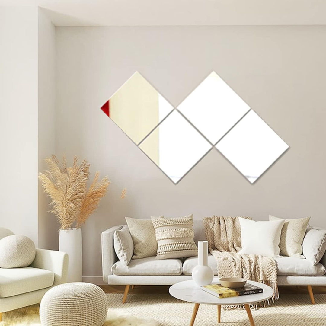 JMITHA Selbstklebende Fliesenspiegel Wandspiegel Spiegelfliesen Selbstklebend HD Glas Spiegel Wandau