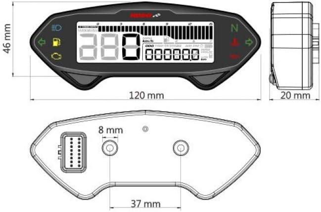 Koso 4051272220678 Multifunctional DB-01R Speedometer