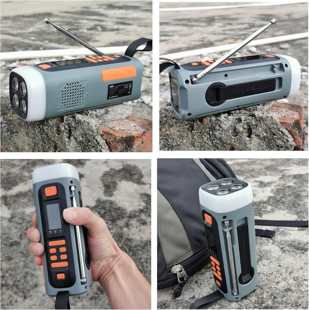eppfun LR-7D DAB+ Notfall-Radio mit UKW/Bluetooth, tragbares Digitalradio, batteriebetrieben, mit SO