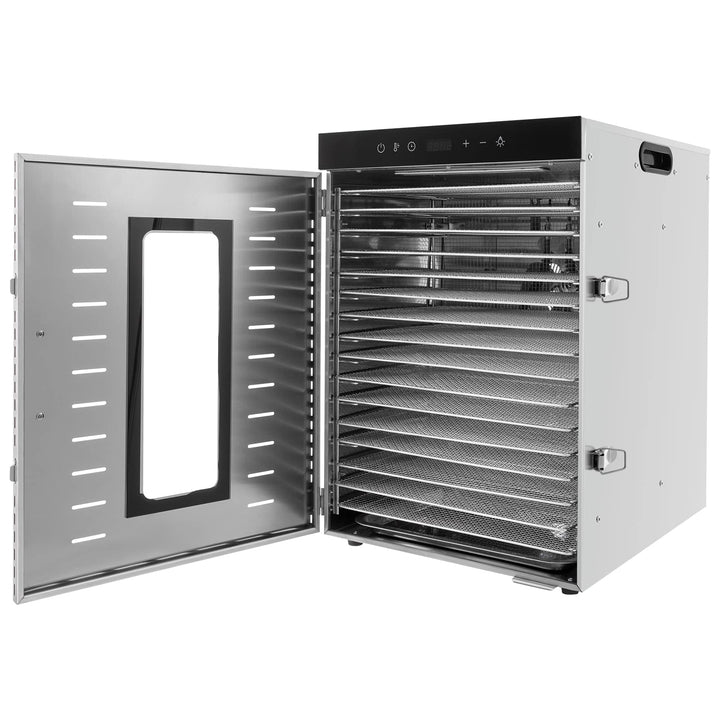 Dörrautomat 1500W Dörrgerät, Edelstahl Dörrautomat mit 16 Trays, Dehydrator mit Touch Screen Einstel