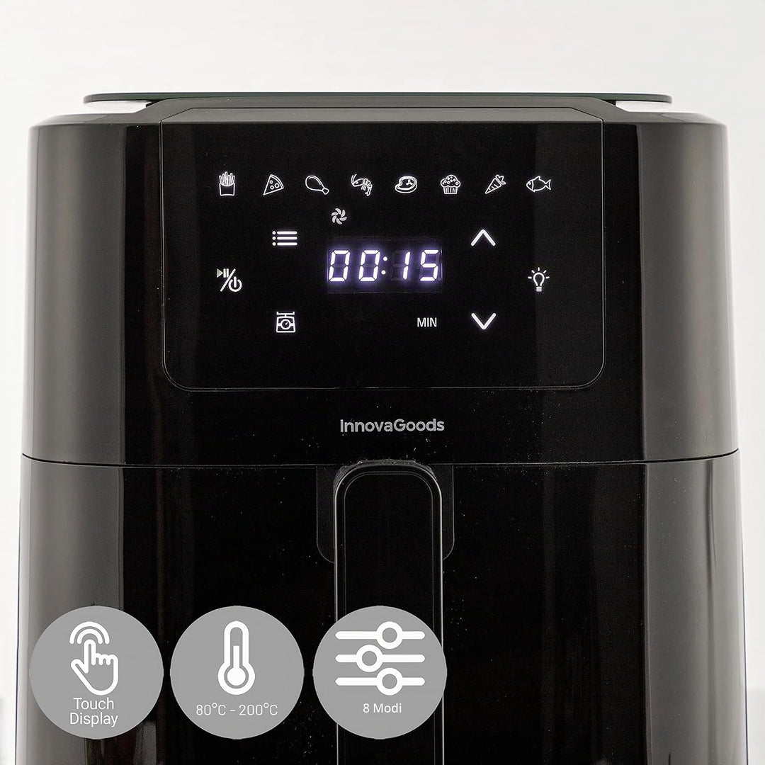 InnovaGoods® Heissluftfriteuse 5L, airfryer 1500W mit +100 Rezepten in DE, heissluftfriteuse mit int