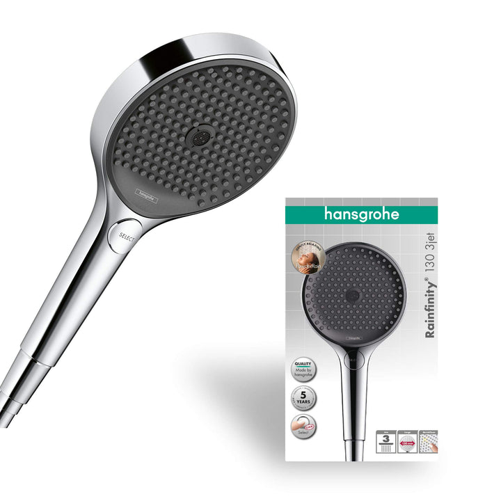hansgrohe Duschkopf Rainfinity Regendusche (130mm, 3 Strahlarten) chrom Chrom 130mm 3