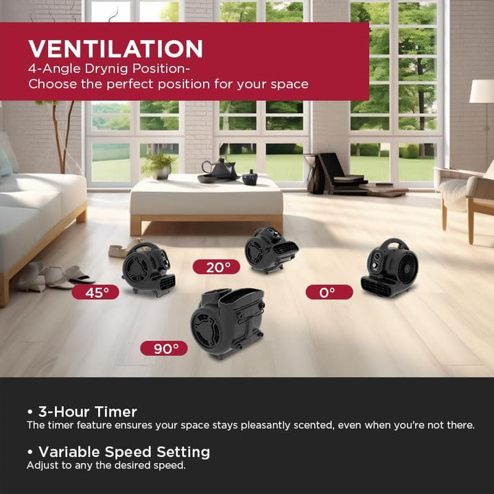 XPower Mighty Centrifugal Air Mover, Carpet Dryer, Floor Fan, Blower, Stackable, Daisy Chain, for Wa