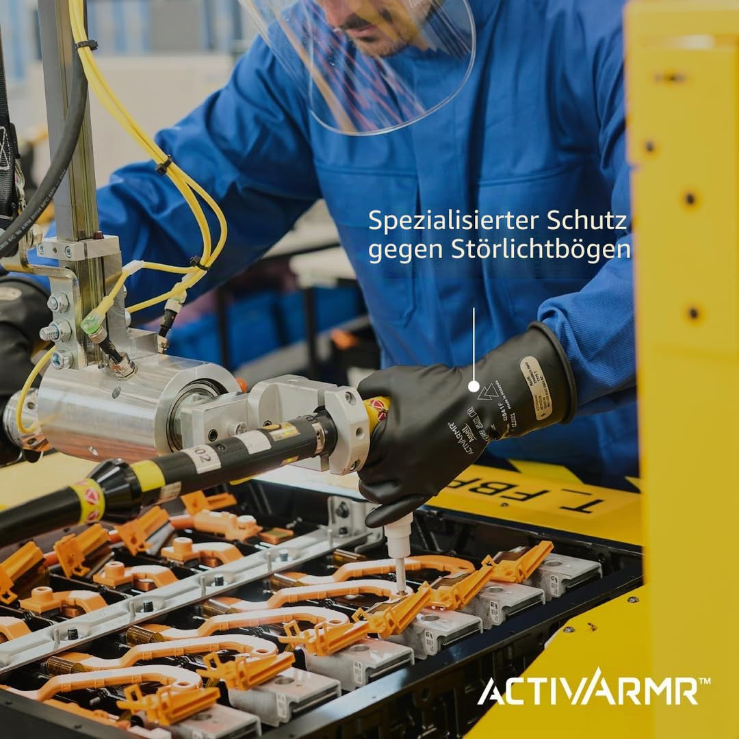 Ansell ActivArmr Elektriker-Schutzhandschuhe, Elektroschutz Klass 00 (500V), Elektrisch Isolierende