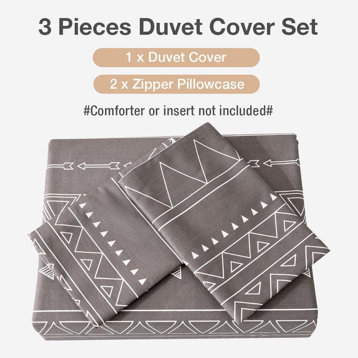 Lekesky Bettwäsche 200x200 Baumwolle, Bettwäsche-Sets 3 Teilig Reissverschluss mit Astmuster, weiche