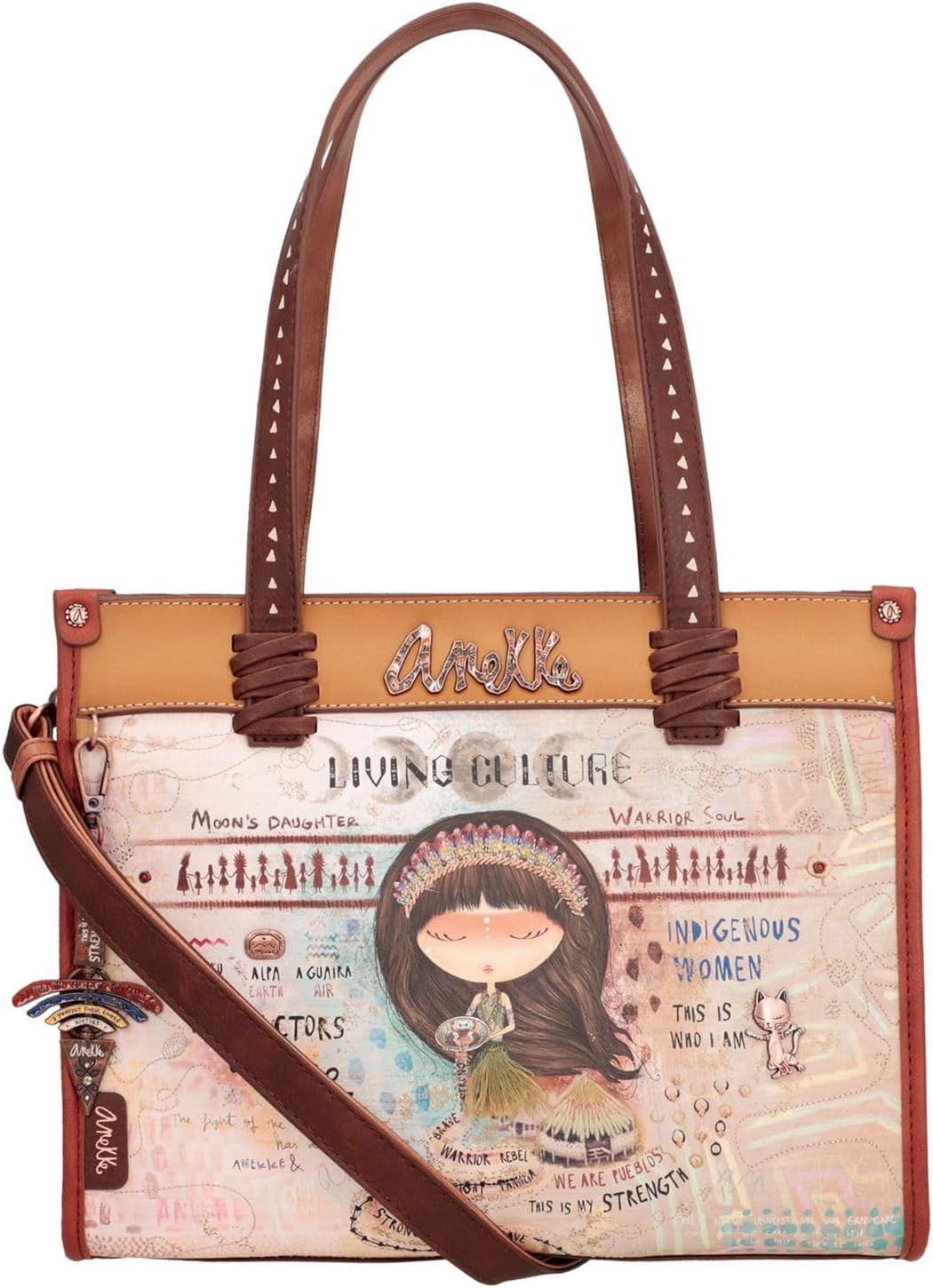 Anekke Damen Bedruckte Tote Tasche mit Umhängetasche Shopper, bunt