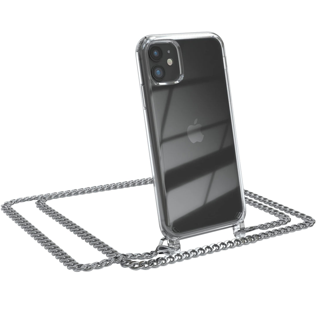 EAZY CASE Handykette kompatibel mit iPhone 11 Handyhülle mit Metall Umhängeband und Ersatz Kordel sc