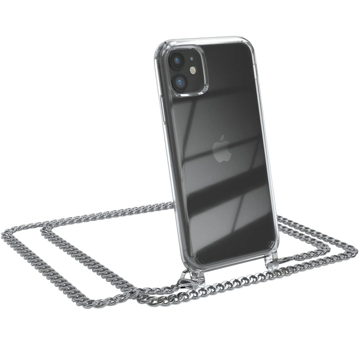 EAZY CASE Handykette kompatibel mit iPhone 11 Handyhülle mit Metall Umhängeband und Ersatz Kordel sc
