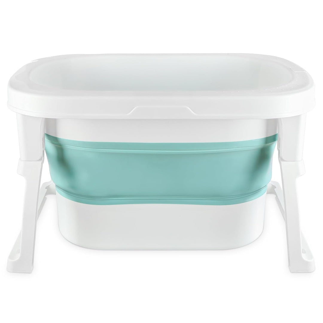 Ultrakompakte faltbare Badewanne für Kinder von 0-6 Jahren mit Kissen und Hocker, Kopfspülung für Ba