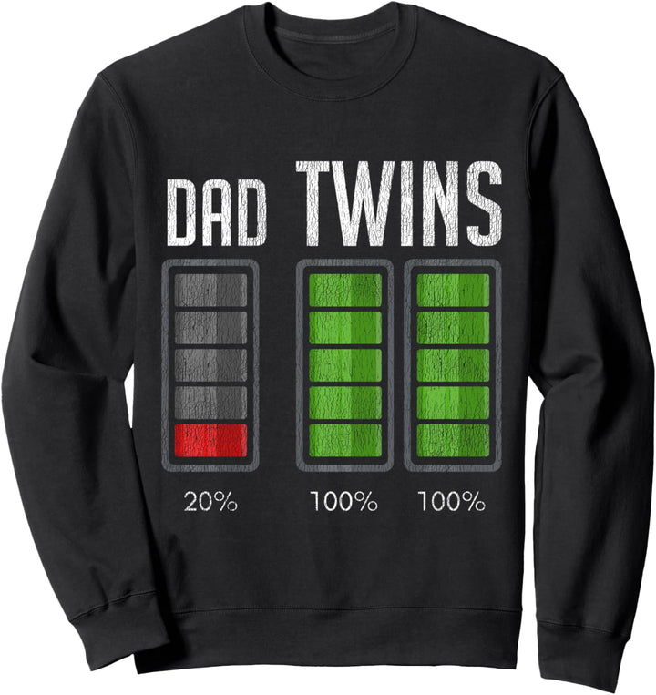 Zwillinge Vater Dad und Twins als Batterie Aufladen Geschenk Sweatshirt