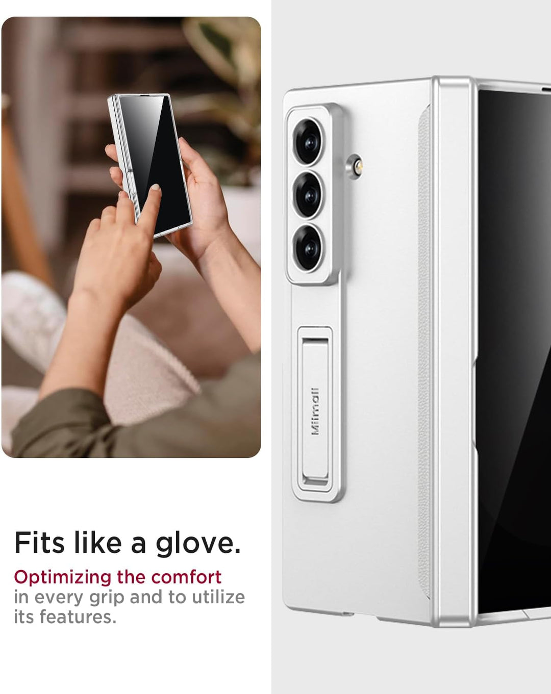 Miimall Kompatibel mit Samsung Galaxy Z Fold 7 Hülle mit Displayschutz Anti-SPY, [Magnetischer Schar