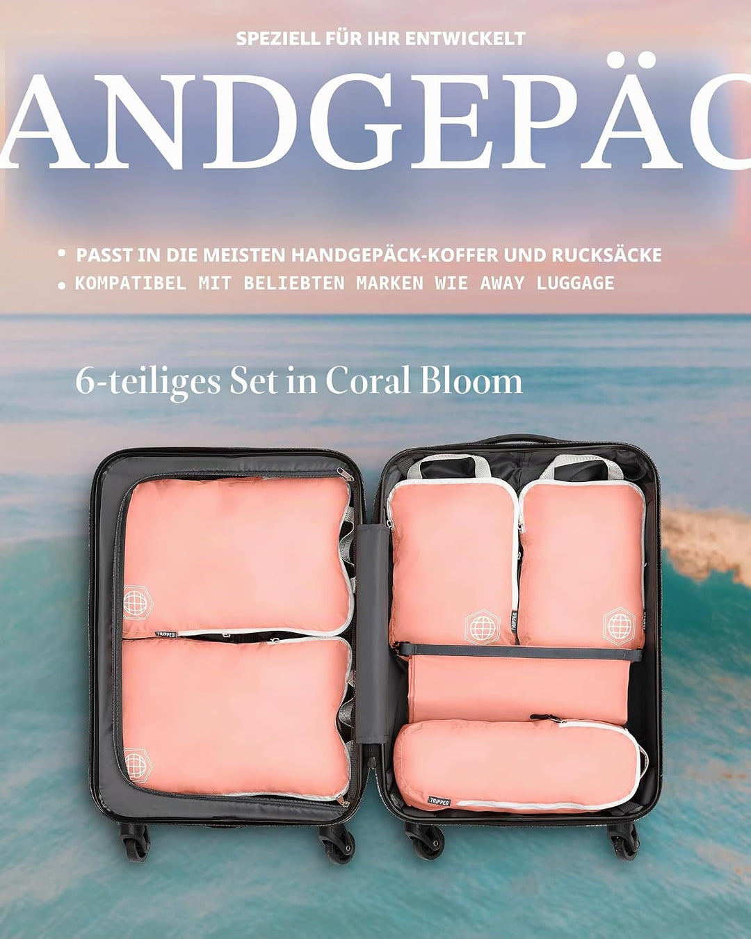 Kompressions-Packwürfel-Set für Reisen – leichter, robuster Kleidung-Organizer für Handgepäck und Ko