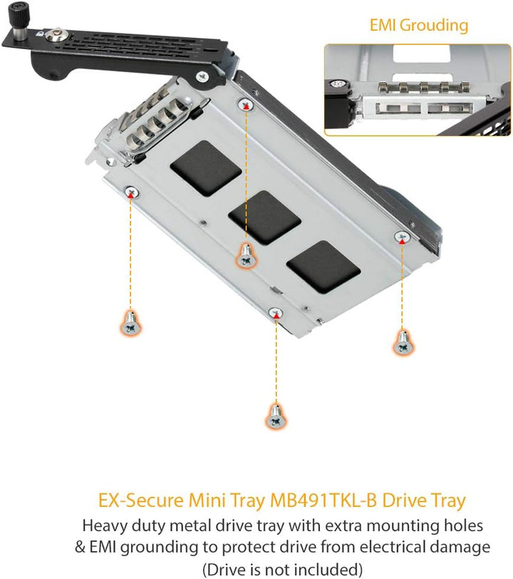 ICY DOCK SATA/SAS Hot Swap Wechselrahmen für 2,5 Zoll (6,4cm) SSD/HDD - Vollmetall mit Thumbscrew To