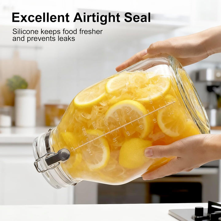 5L Glasverschlossenes Glas – Aufbewahrungsbehälter mit Schnappverschluss – Fermentiergläser – Fermen