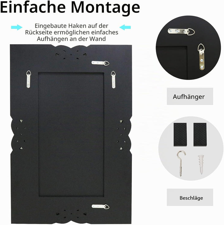 Artloge Dekorative Luxus Kristall Wandspiegel 100×70cm, Modern Spiegel mit Metall Haken Hängespiegel