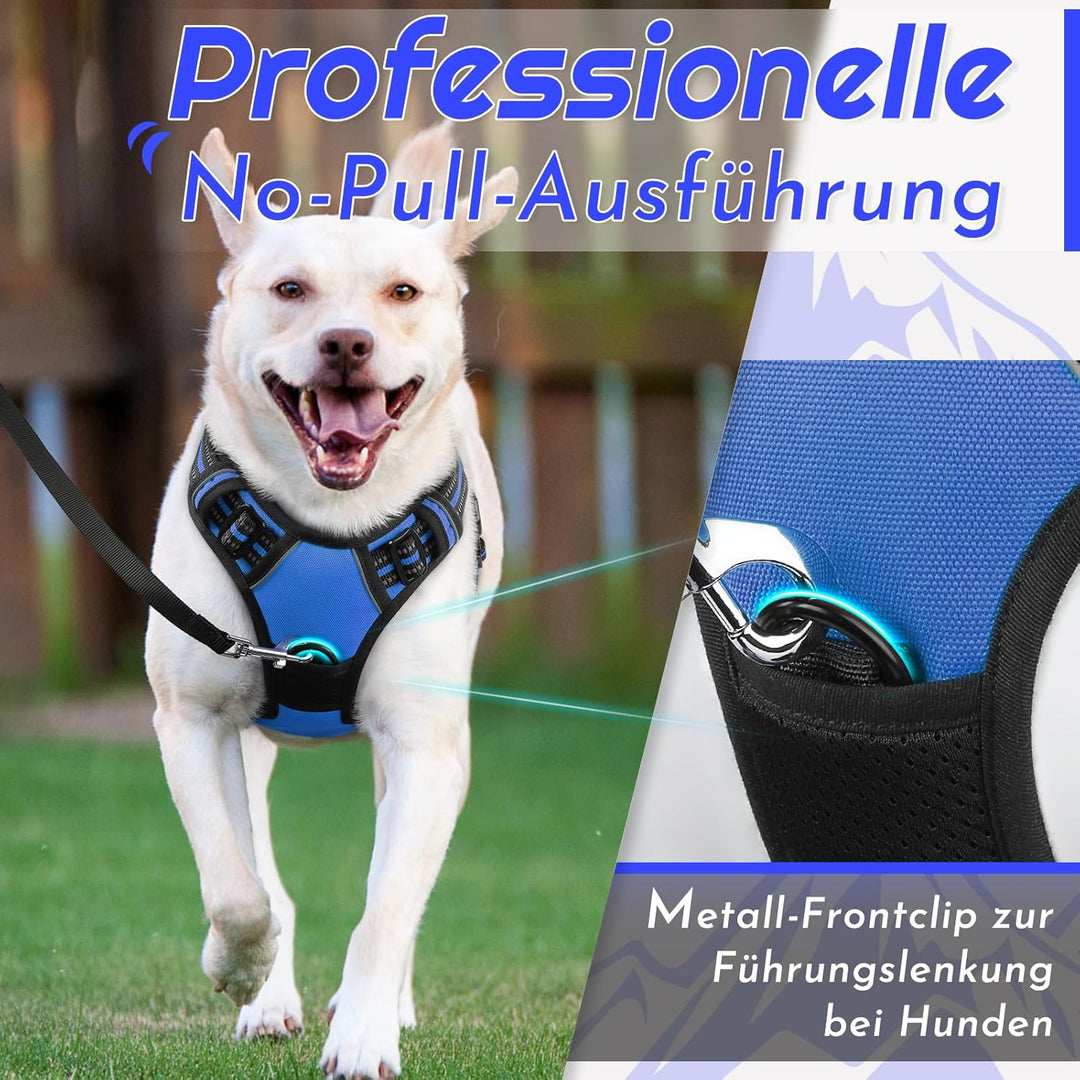 Eagloo Hundegeschirr mittelgrosse Hunde, Anti Zug Hundegeschirr mit Reflexstreifen und Kontrolle, Ve