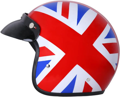 Zorax ZOR 604 Union Jack XL (61-62cm) Offenes Gesicht Motorradhelm Jethelm Damen und Herren Rollerhe