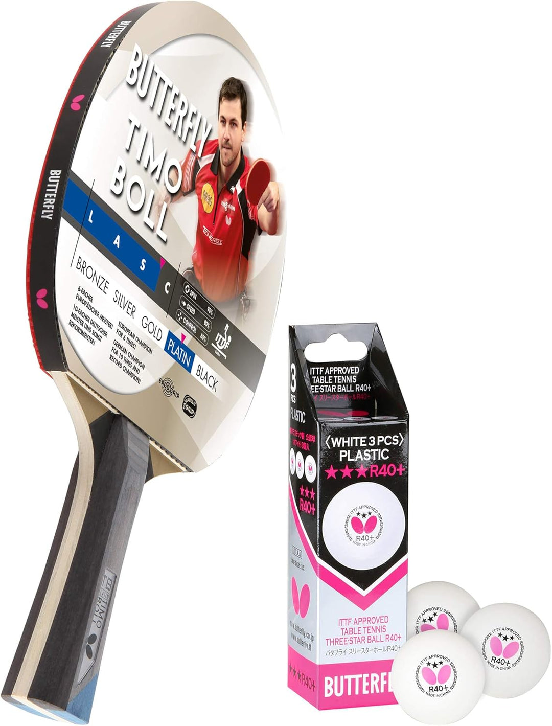 Butterfly® Timo Boll Platin Tischtennisschläger | Tischtennis Racket Bat TT Profi Wettkampfschläger