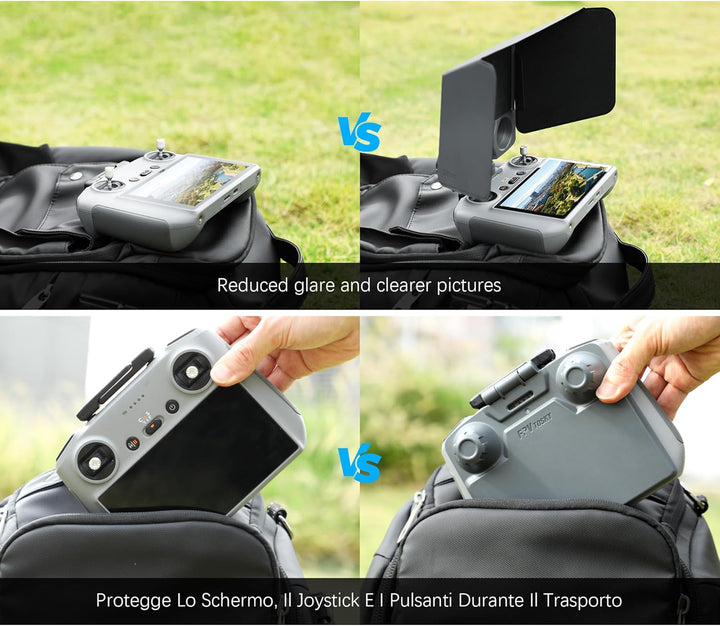 FPVtosky RC 2 Controller More Protector Kit für DJI Mini 4 Pro Zubehör, Kit beinhaltet RC 2 Sun Hood