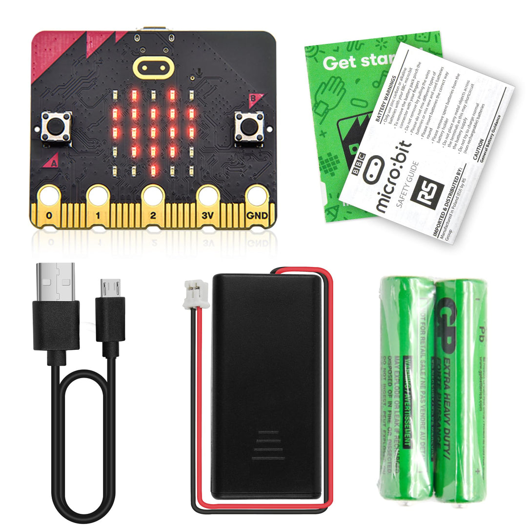KEYESTUDIO BBC Micro:bit V2 Starter Kit (Pack Microbit V2.2 Go Kit) with Official BBC Micro:bit V2 D