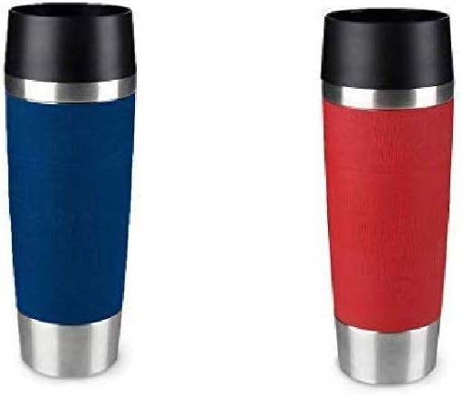 Emsa Standard-Design Travel Mugs, blau/rot, 2 x 500ml 2 Stück (1er Pack) Blau + Rot, 2 Stück (1er Pa