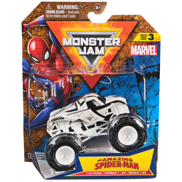 Monster Jam, Marvel Official Spider Man Monster Truck, Die-Cast Vehicle, 1:64 Scale, Super Hero Kids