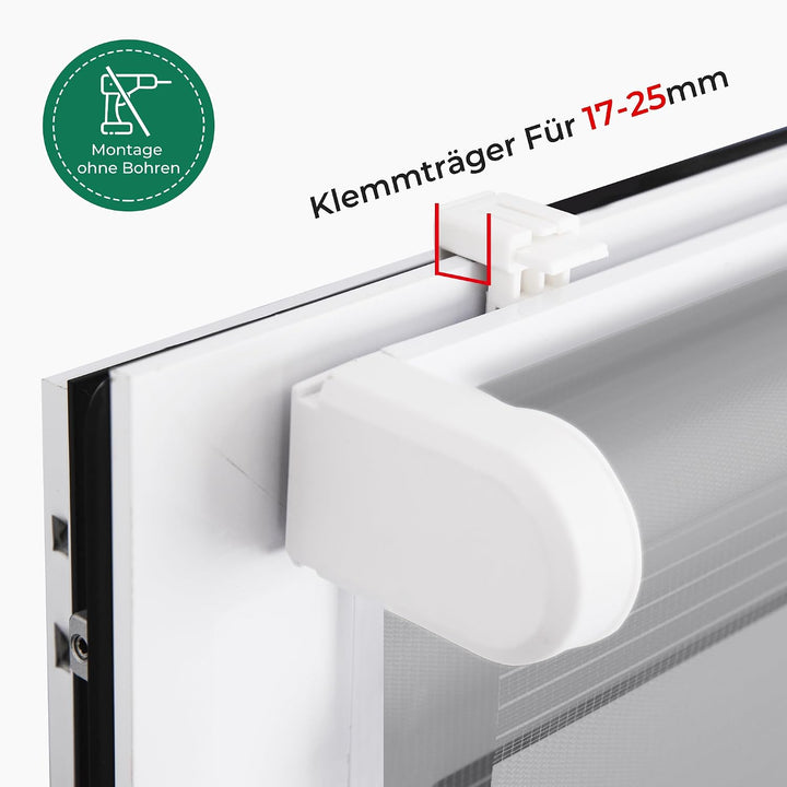 Allesin Doppelrollo schnurlos Klemmfix ohne Bohren Duo Rollos für Fenster, 85x120cm (Stoffbreite 85