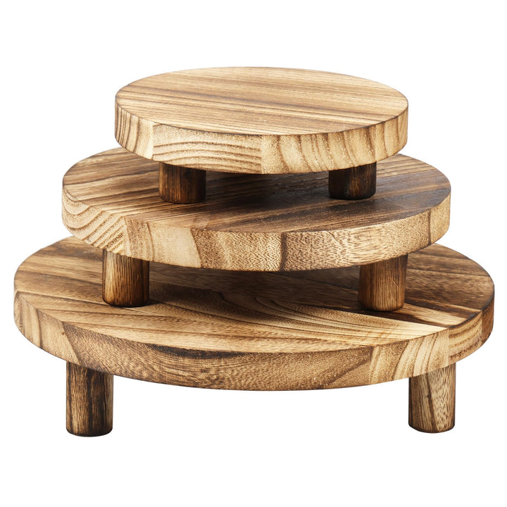 3 Set Blumenhocker Holz Pflanzenhocker Stapelbar Abnehmbar Stabile Unterstützung Pflanzhocker Blumen