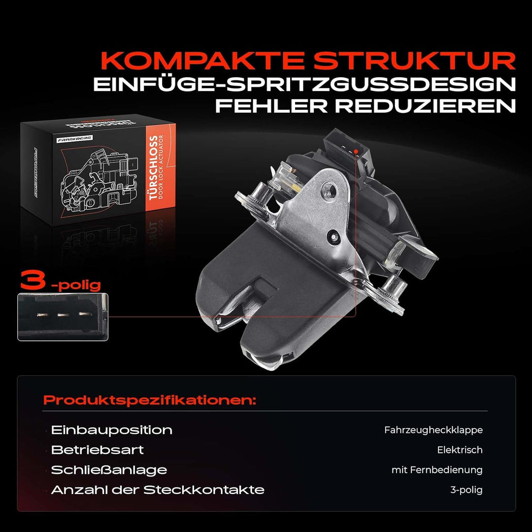 Frankberg Heckklappenschloss Kofferraum Kompatibel mit Fabia II 542 Fabia II Combi 545 Roomster 5J A