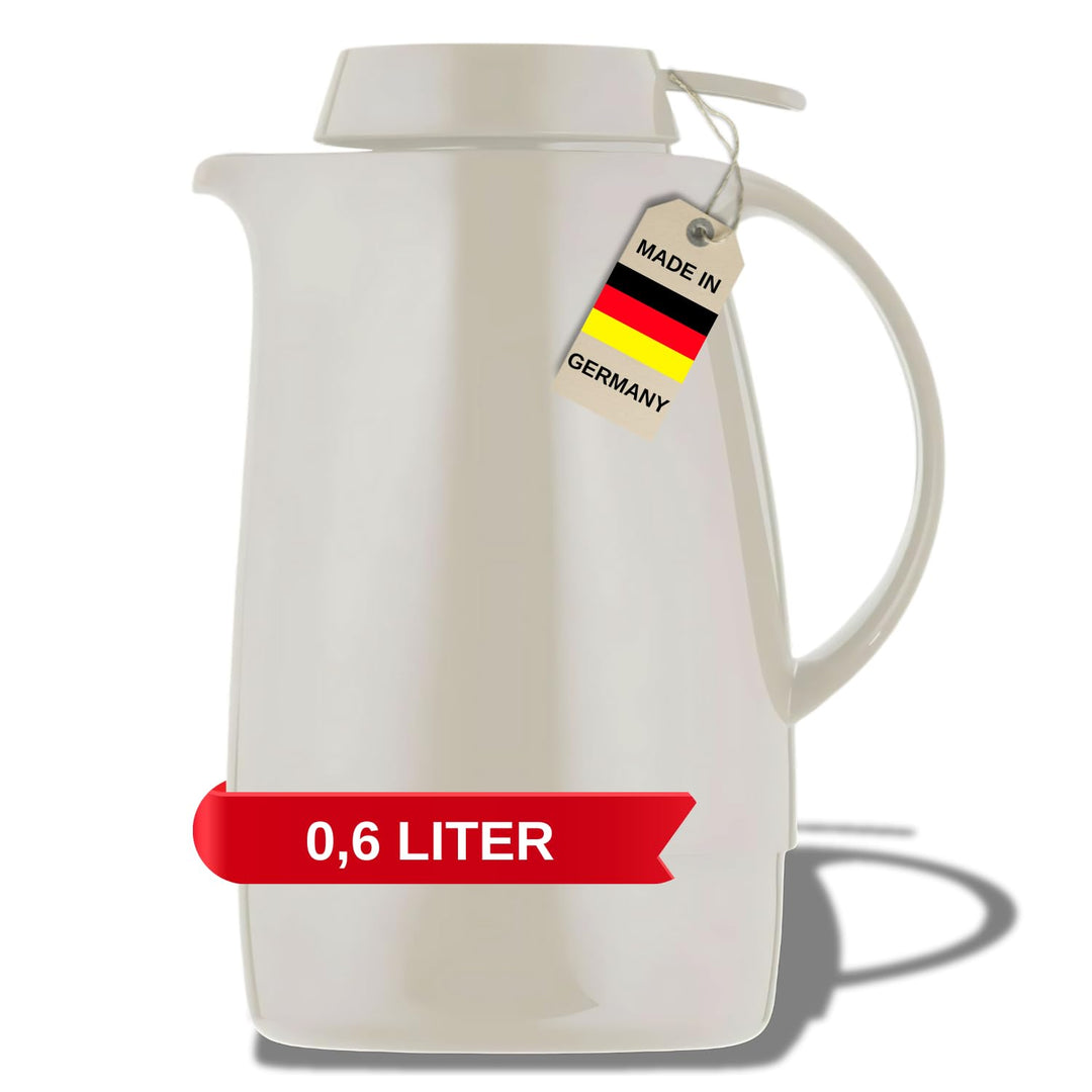 Helios Servitherm Kunststoff-Isolierkanne, weiss, 0,6 Liter 600 ml Weiss, 600 ml Weiss