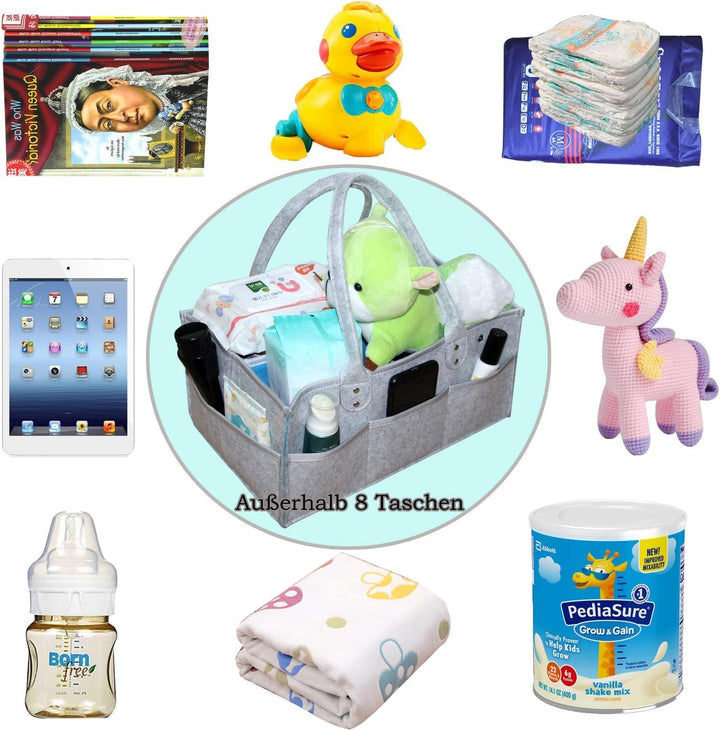 AEESRRU Baby Windel Caddy Organizer Korb tragbar Storage Bin gross Kindergarten Tasche mit Wechselba