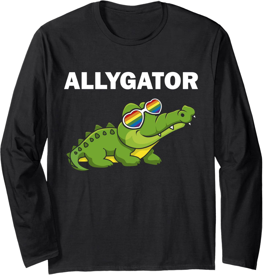 Allygator Straight Ally Alligator LGBTQ+ Homosexueller Unterstützer Langarmshirt